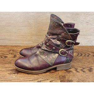 Smaibulun leather motto boots women's size 8.5/39